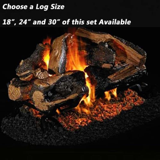 18''-30'' Peterson Real Fyre Charred Rugged Split Oak Vented Gas Log Bundle