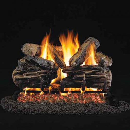 24'' Peterson Real Fyre Charred Split Oak Vented Gas Log Kit
