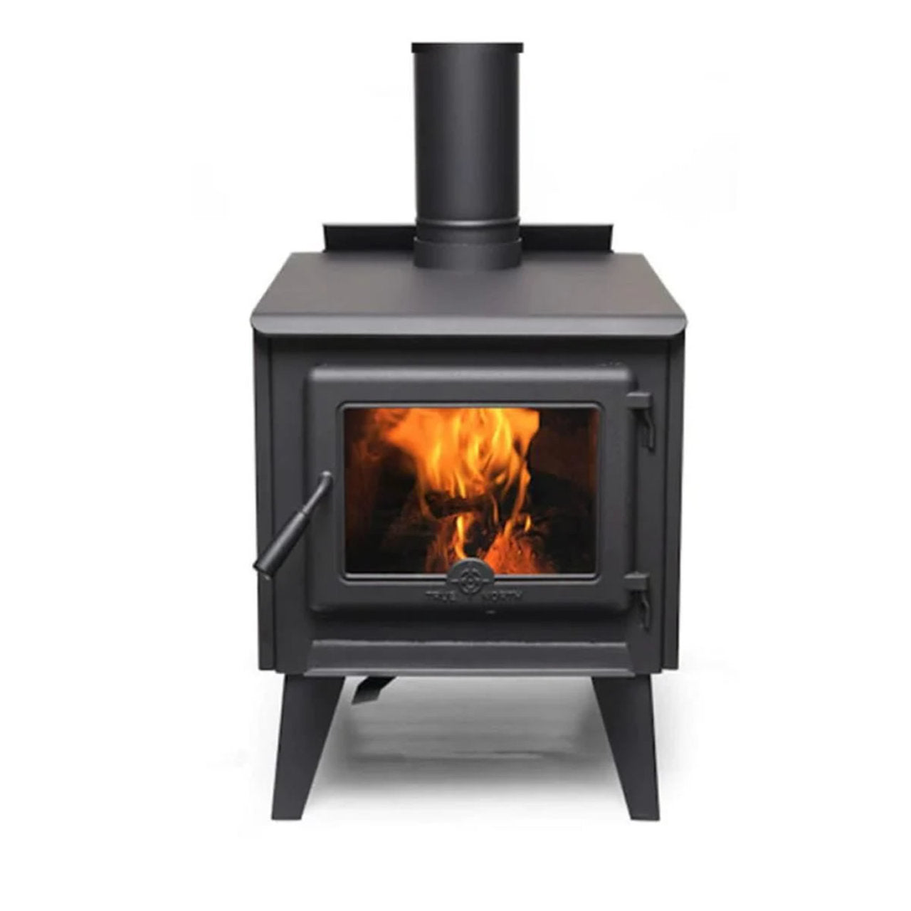 True North 22" Metallic Black Wood Burning Stove With Legs - TN20.LEGB