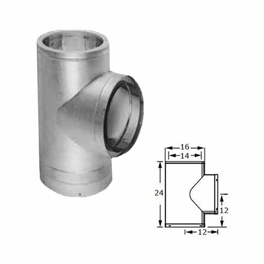 14'' DuraTech Galvanized Tee with Cap - 14DT-T