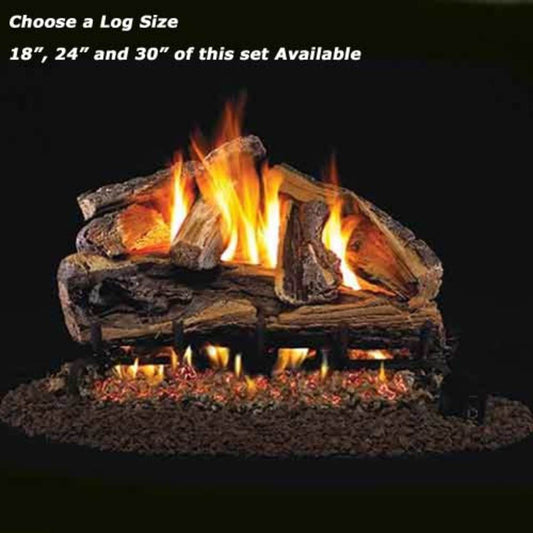 18''-30'' Peterson Real Fyre Rugged Split Oak Vented Gas Log Kit