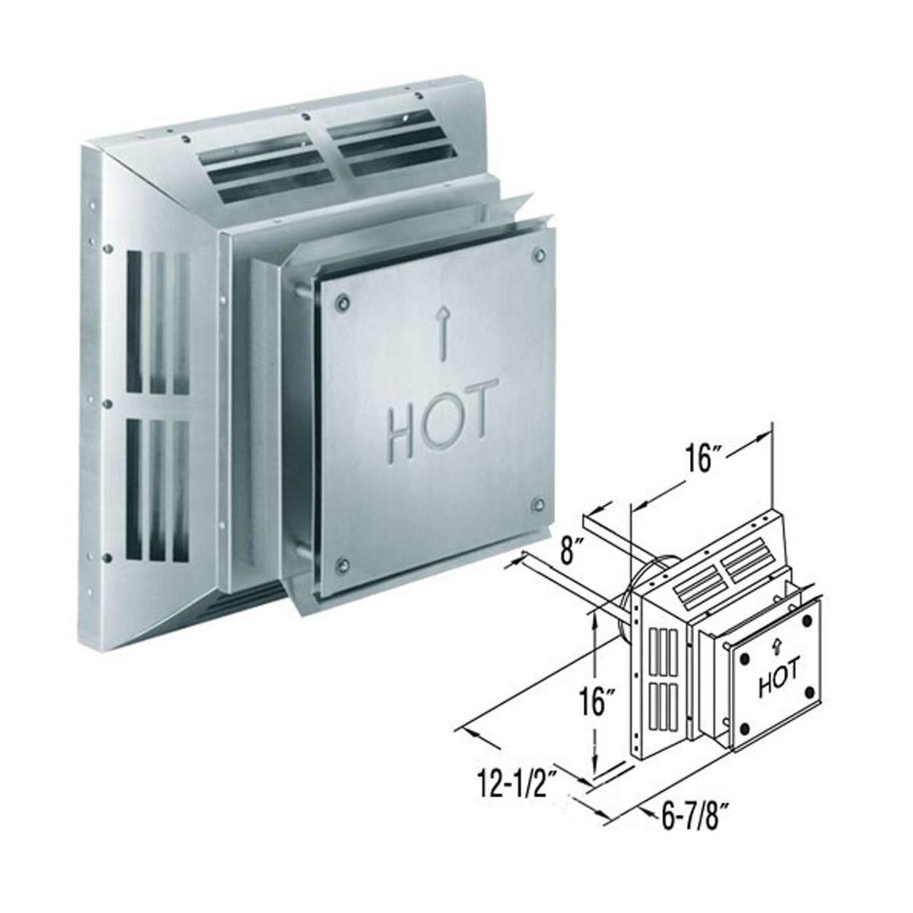 5" x 8" DirectVent Pro Stainless Steel Square Horizontal Termination Round Cap - 58DVA-HC-S