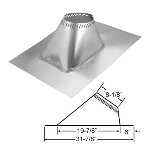 6" Selkirk Adjustable Roof Flashing for 6/12 to 12/12 Pitch - 206830