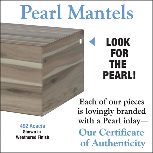 72" Acacia Fireplace Shelf by Pearl Mantels - Weathered Gray Finish