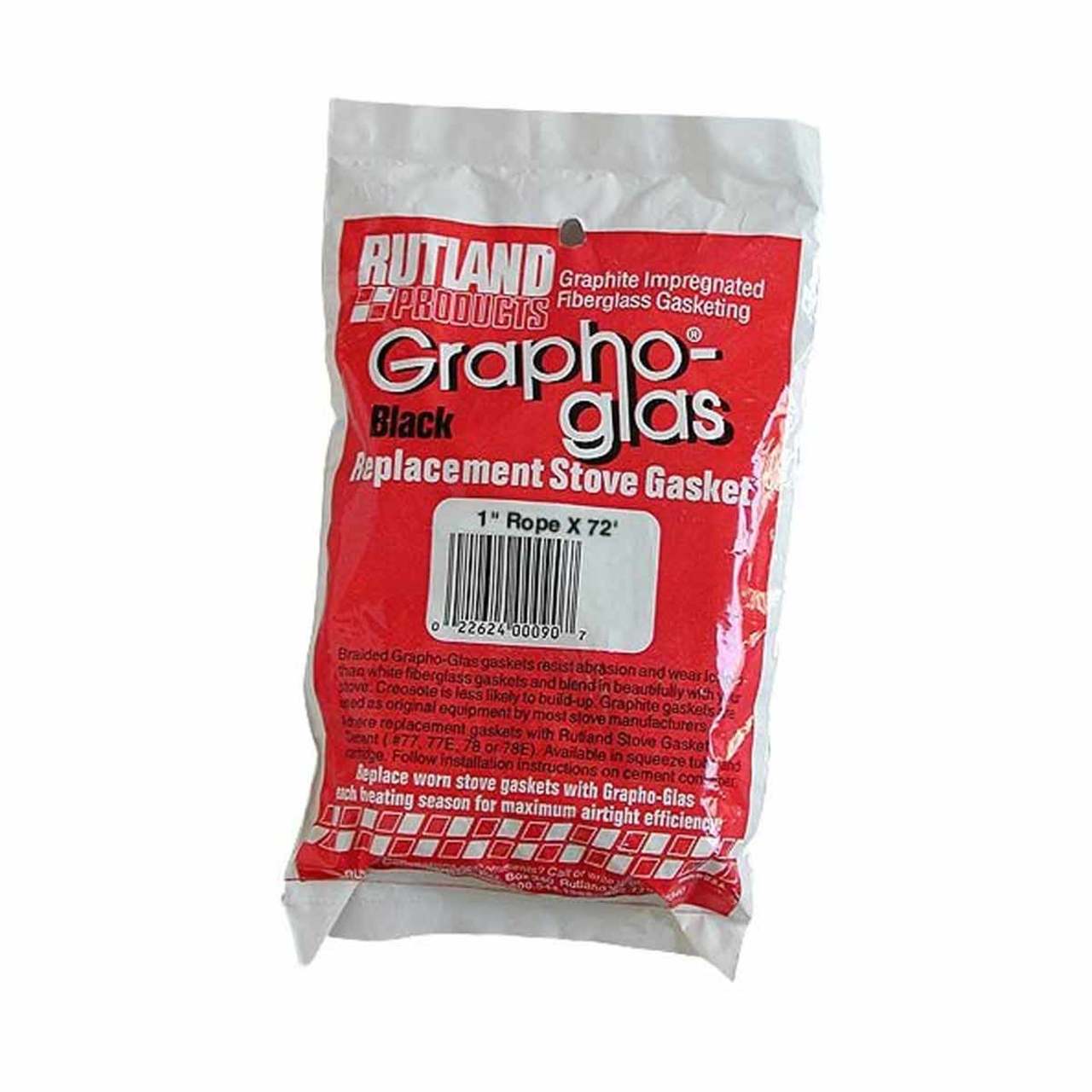Grapho-Glas Woodstove Gasket - 1" Diameter Rope - 72" Long