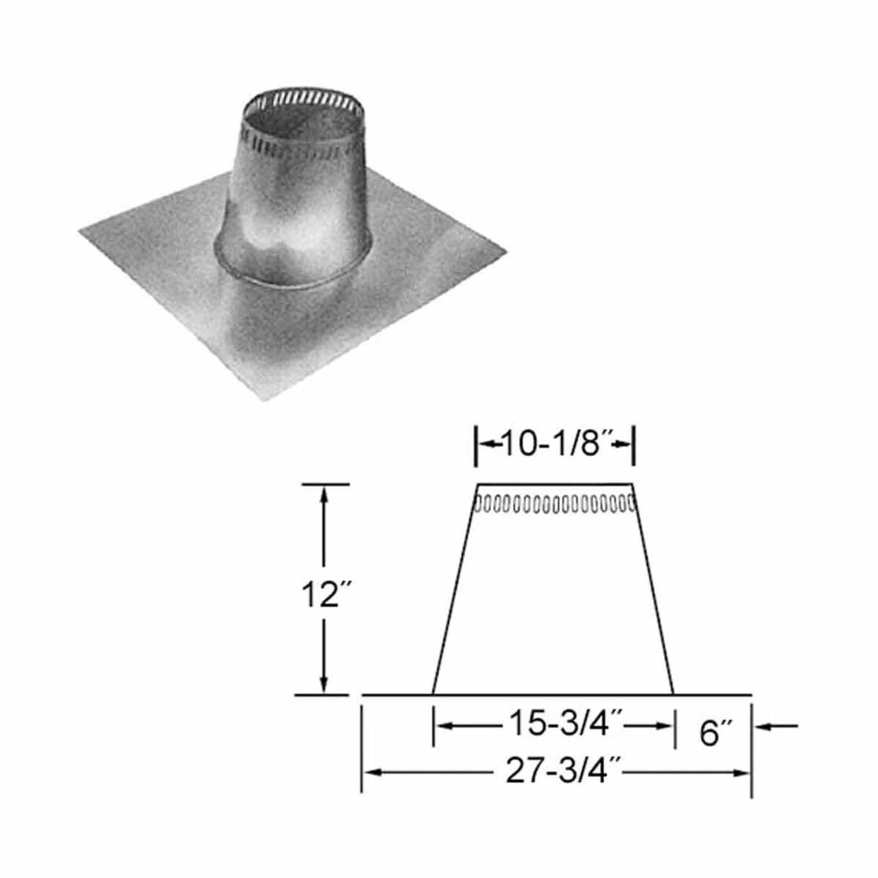 8" Selkirk Tall Cone Flat Roof Flashing - 208815
