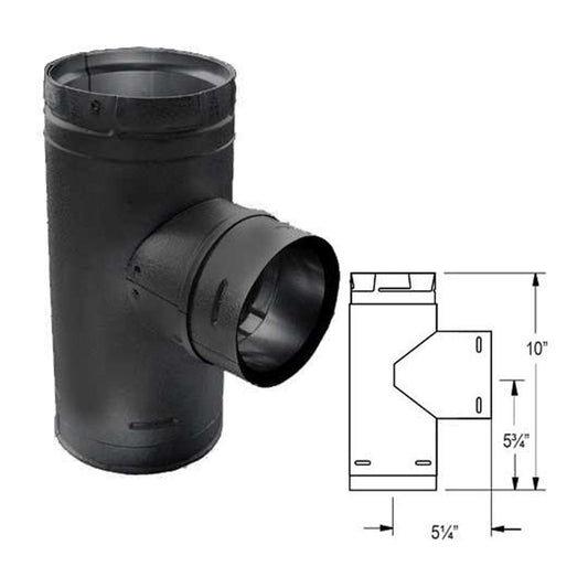 4" PelletVent Pro Galvalume Increaser Tee with Clean-Out Tee Cap for Canada - 4PVP-T3B1