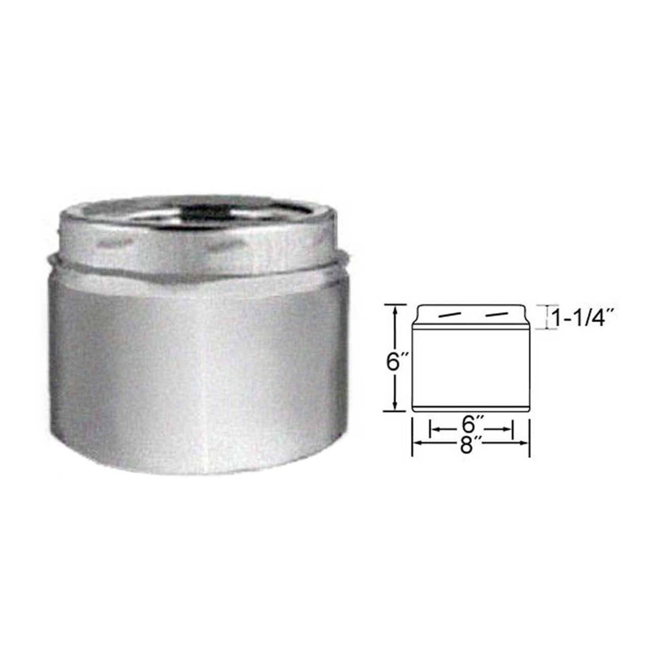 6'' x 6'' Selkirk Galva-Temp Galvanized Chimney Pipe - 6GT-6