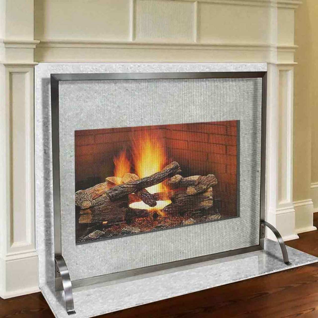 Pilgrim 39'' x 31'' Stainless Steel Newport Fireplace Screen