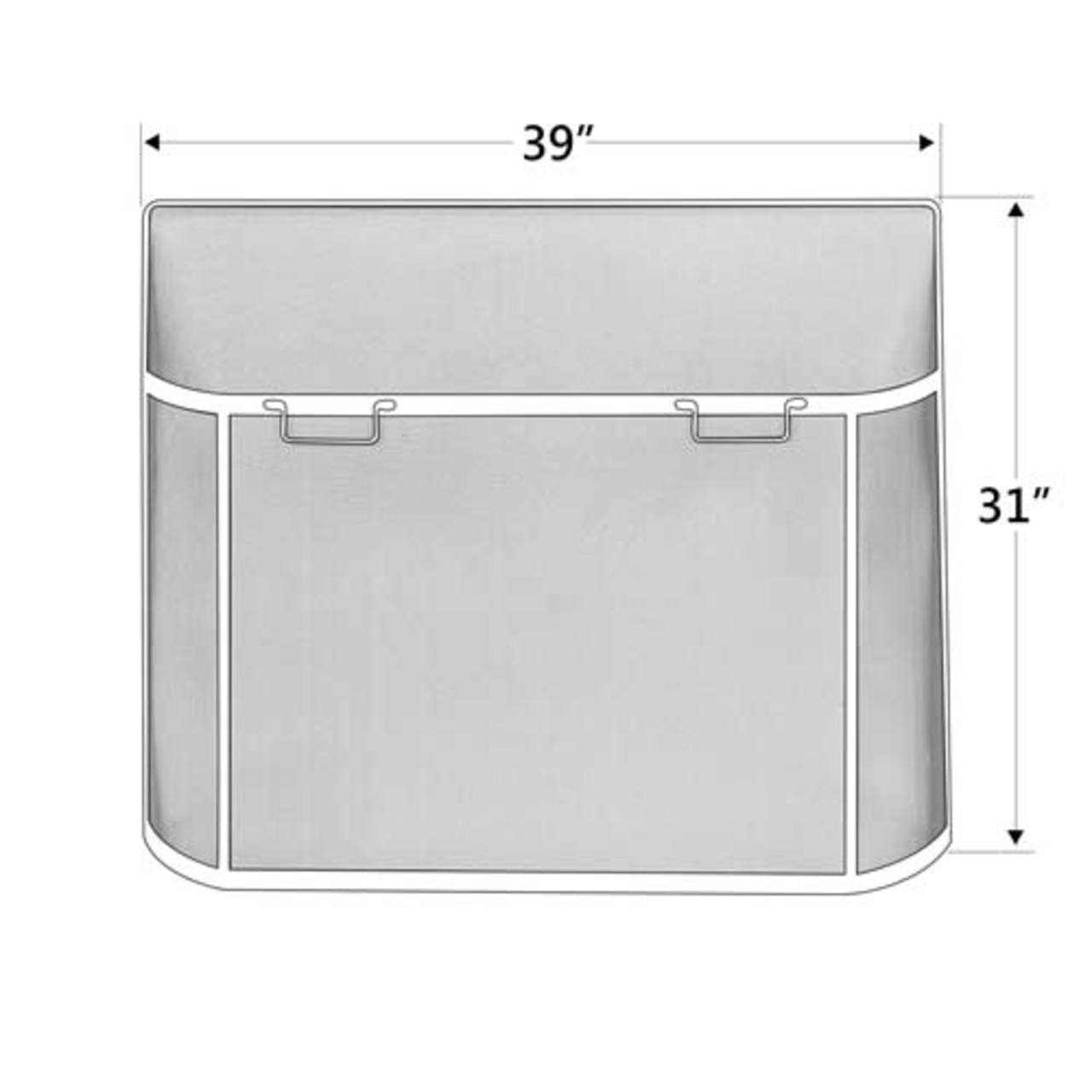 39" x 31" Black Curved Spark Guard