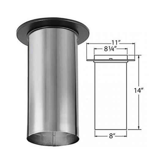 8" DuraBlack Stainless Steel Slip Connector with Trim - 8DBK-SCSS