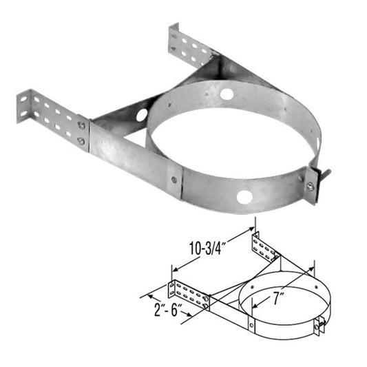 5" DuraTech Adjustable Stainless Steel Wall Strap - 5DT-AWS-SS