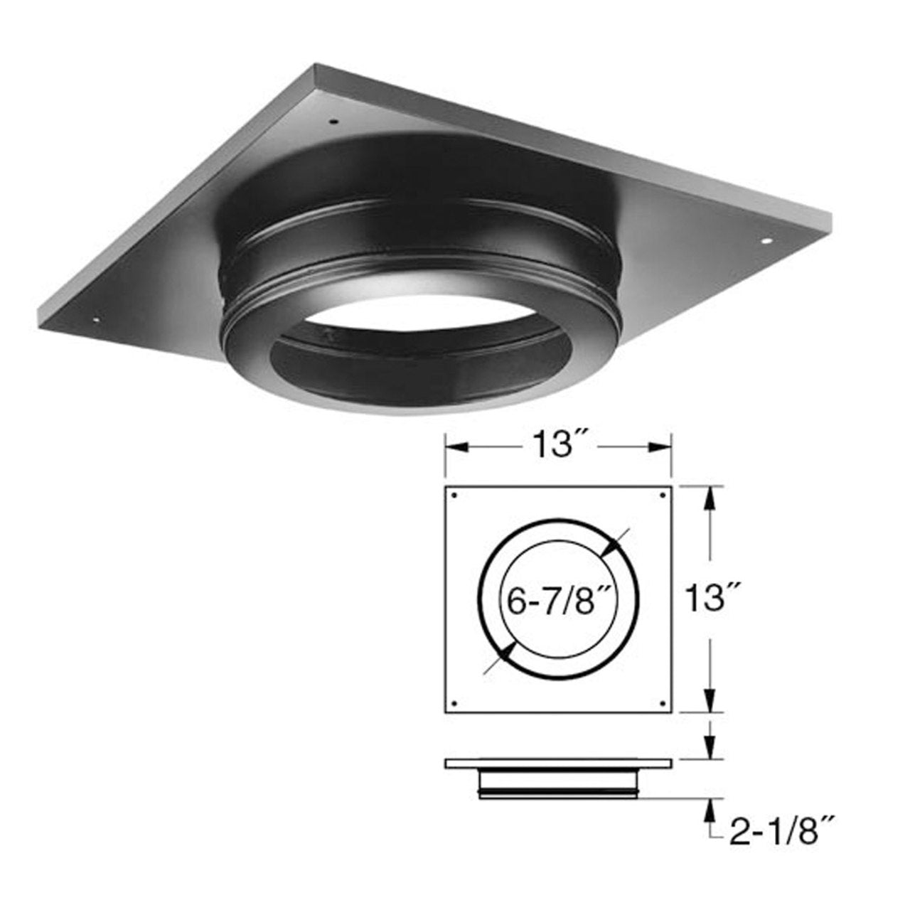 3" PelletVent Pro Ceiling Support/Wall Thimble Cover - 3PVP-WTC