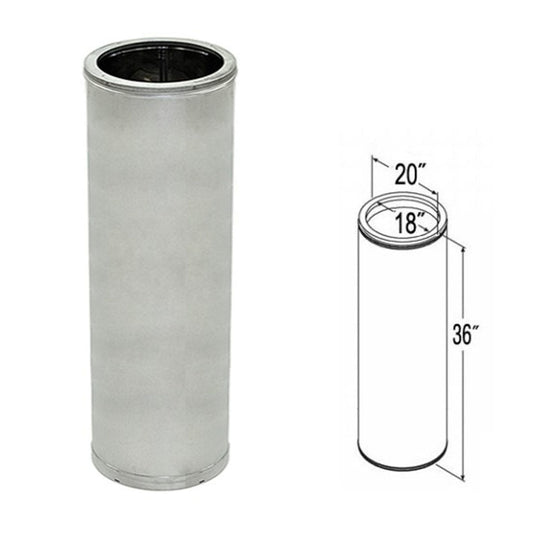 18" x 36" DuraTech Galvanized Chimney Pipe - 18DT-36