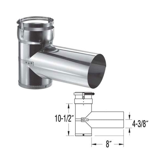 6" DuraFlexSS Tee with Cap - 6DFS-T