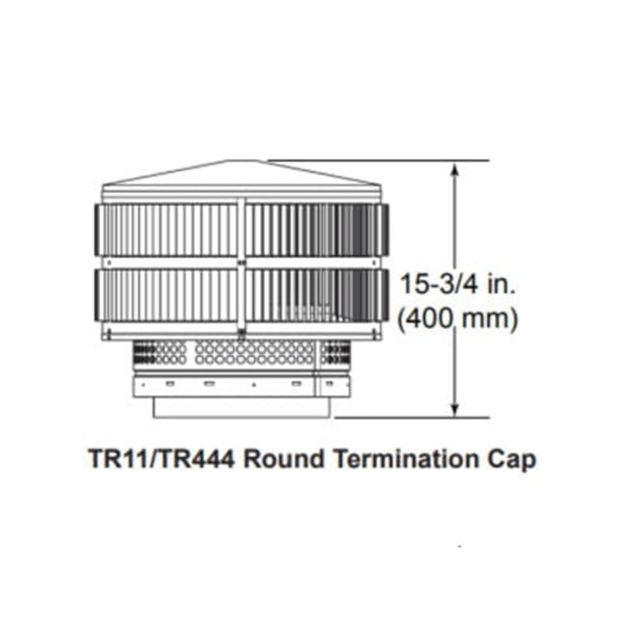 Majestic Round Termination Cap with Storm Collar for SL1100 Series - TR11