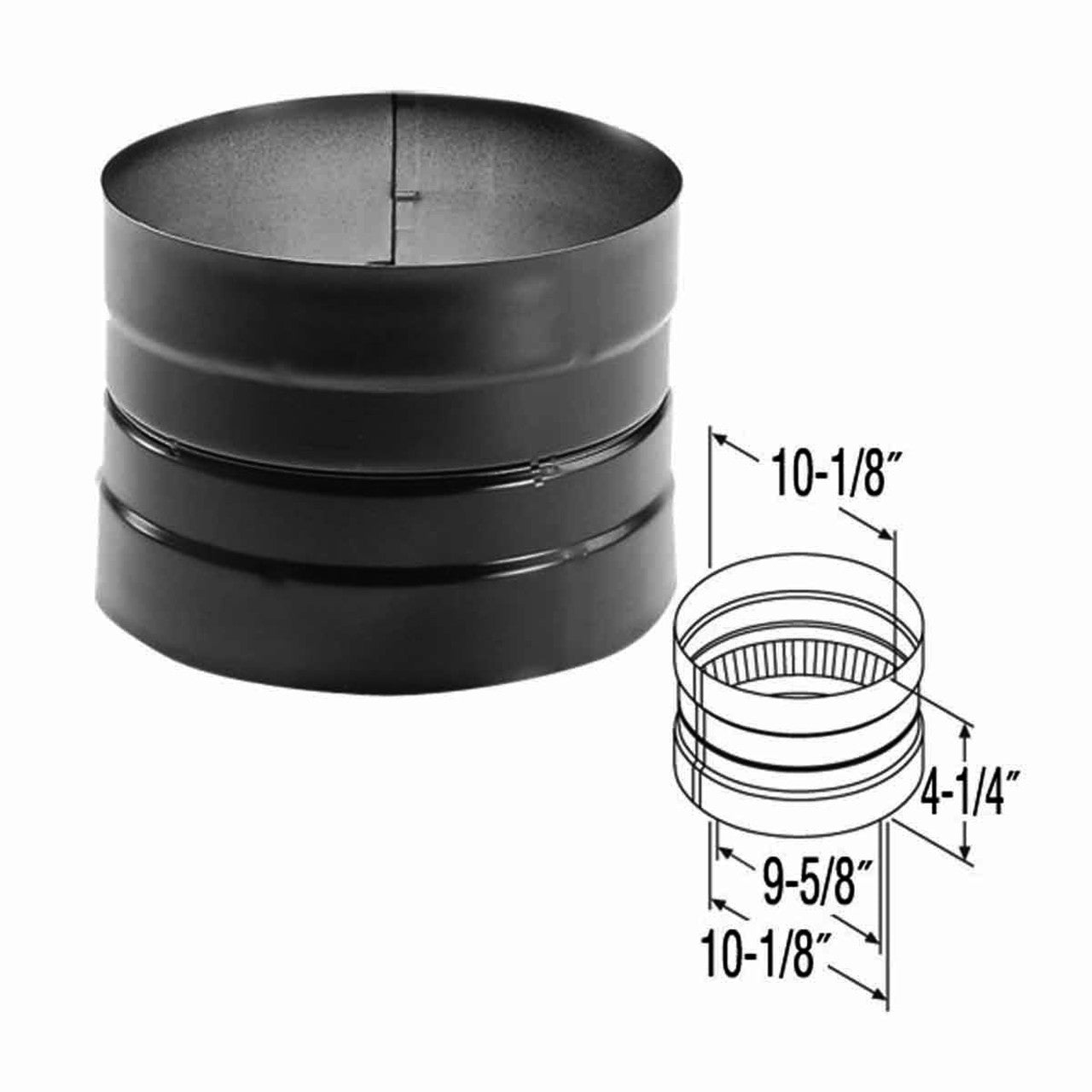 10" DuraBlack Double-Skirted Stovetop Adapter - 10DBK-ADDB