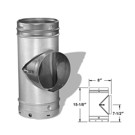 6" DuraLiner Round Tee with Round Branch with Cap - 6DLR-T