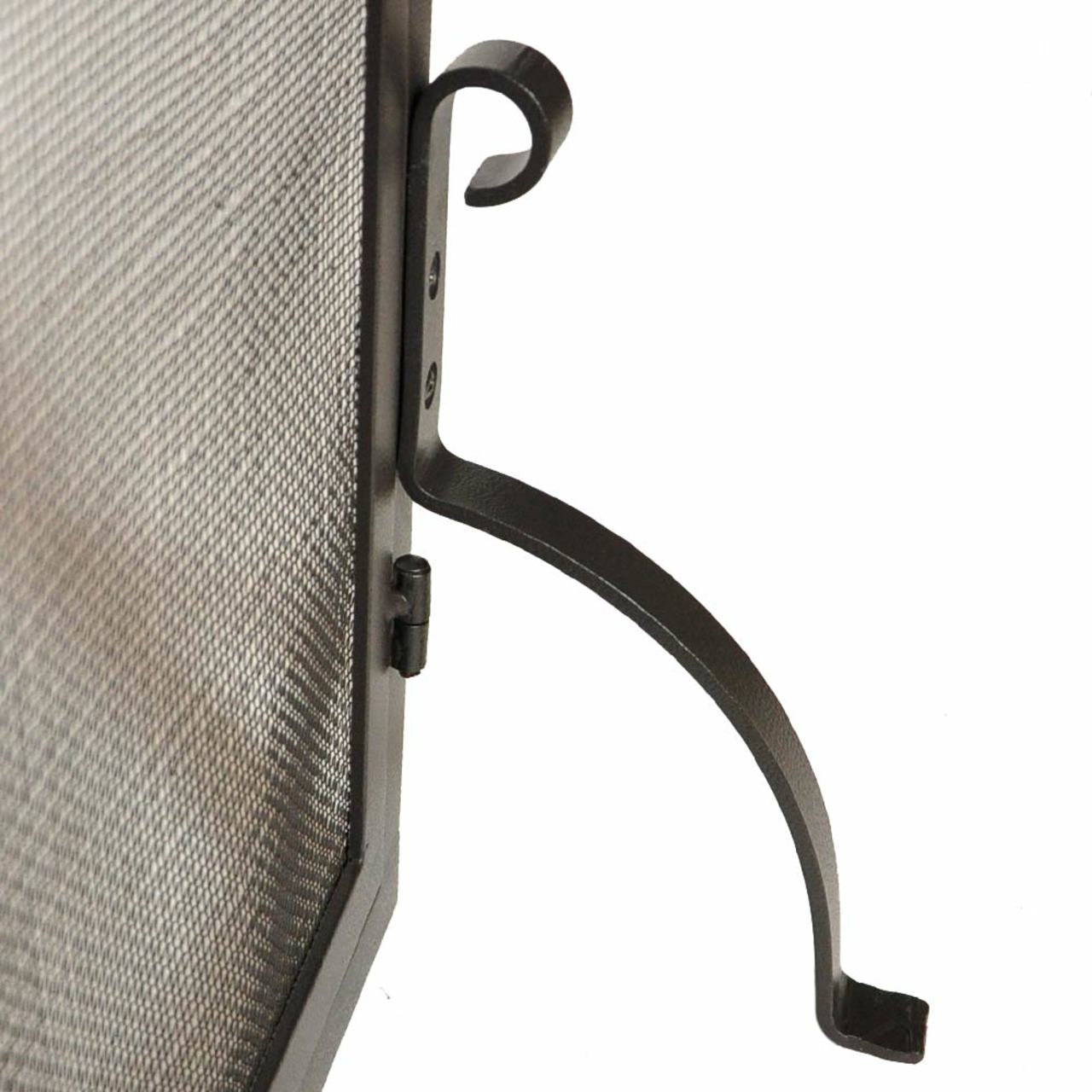 Large Single Panel Olde World Iron Fireplace Screen with Doors 44" Wide x 34" High