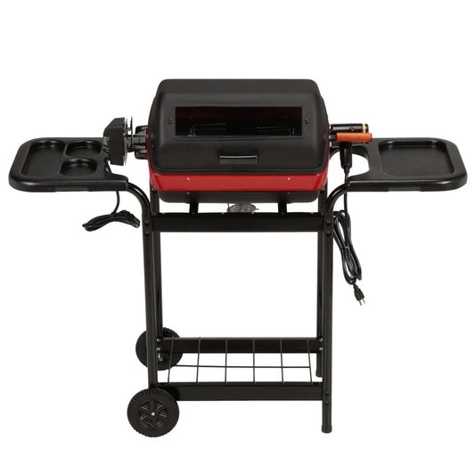 Americana 3-Zone Cart Electric Grill with Polymer Side Tables & Rotisserie - 9359U8.181