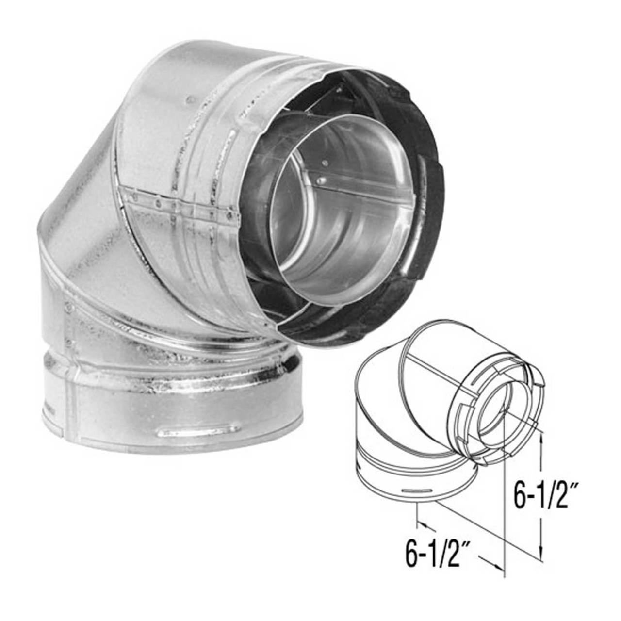 DirectVent Pro 4'' x 6 5/8'' 90? Galvanized Elbow - 46DVA-E90