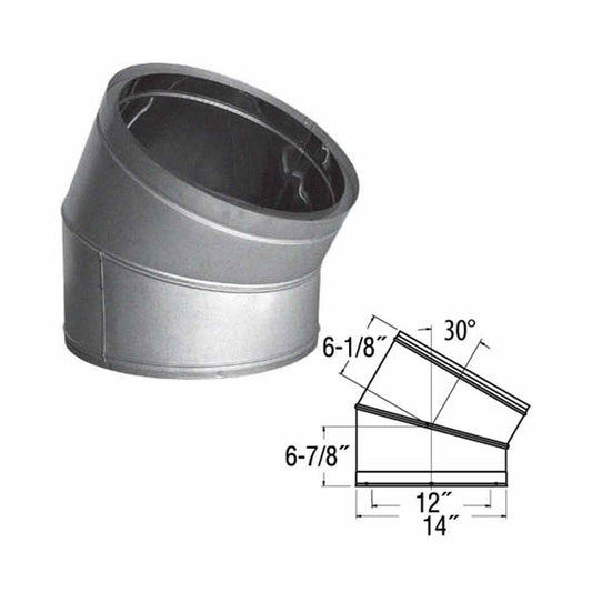 12" DuraTech 30 Degree Galvanized Elbow - 12DT-E30