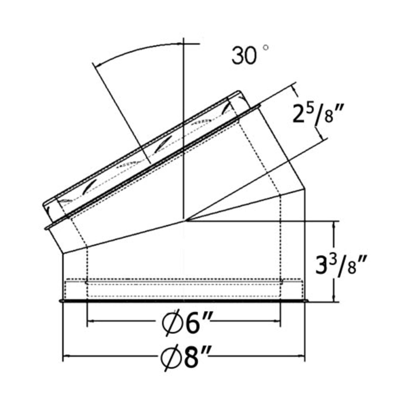 6" Shasta Vent 30 Degree Elbow Kit