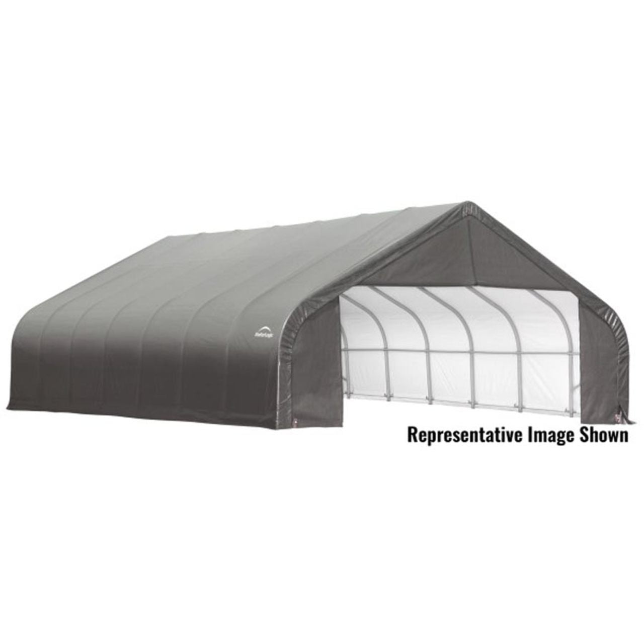 ShelterCoat 28' x 28' Garage With Peak Roof - Gray