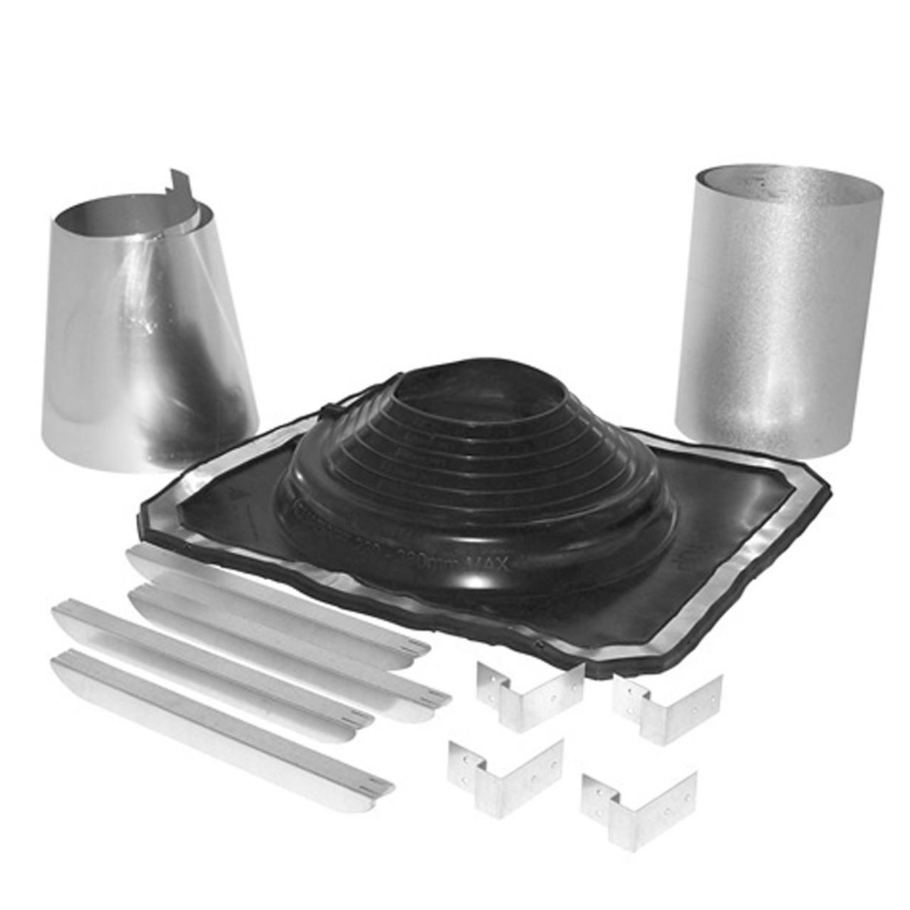 Selkirk Universal Rubber Boot Flashing Kit for Raised Ridge Metal