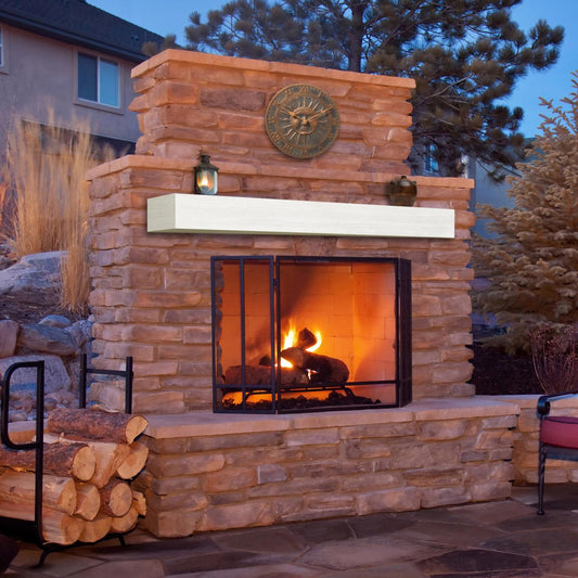 60" Zachary Non-Combustible Fireplace Shelf by Pearl Mantels - Whitewash Finish