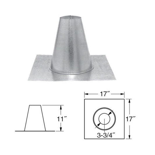 3" PelletVent Pro Tall Cone Roof Flashing - 3PVP-FF