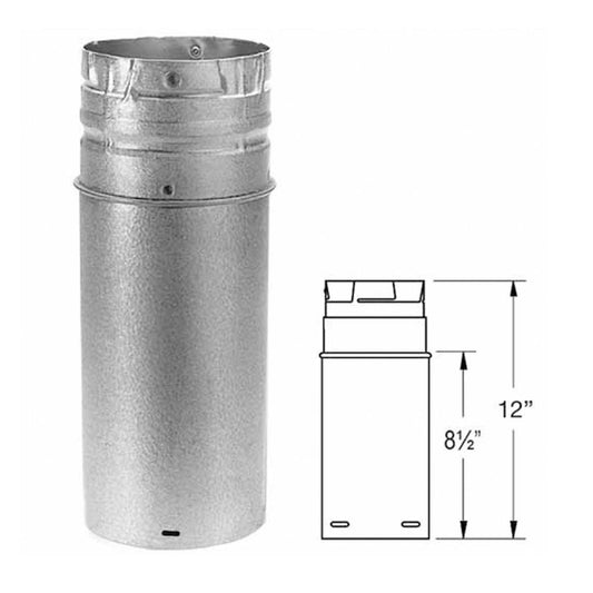 4" x 12" PelletVent Pro Galvalume Pellet Stove Chimney Pipe Extension - 4PVP-12A
