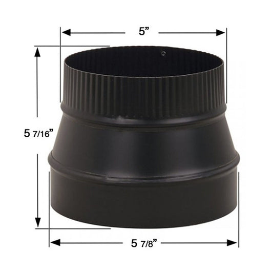 6" to 5" 24-Ga. Snap-Lock Black Reducer