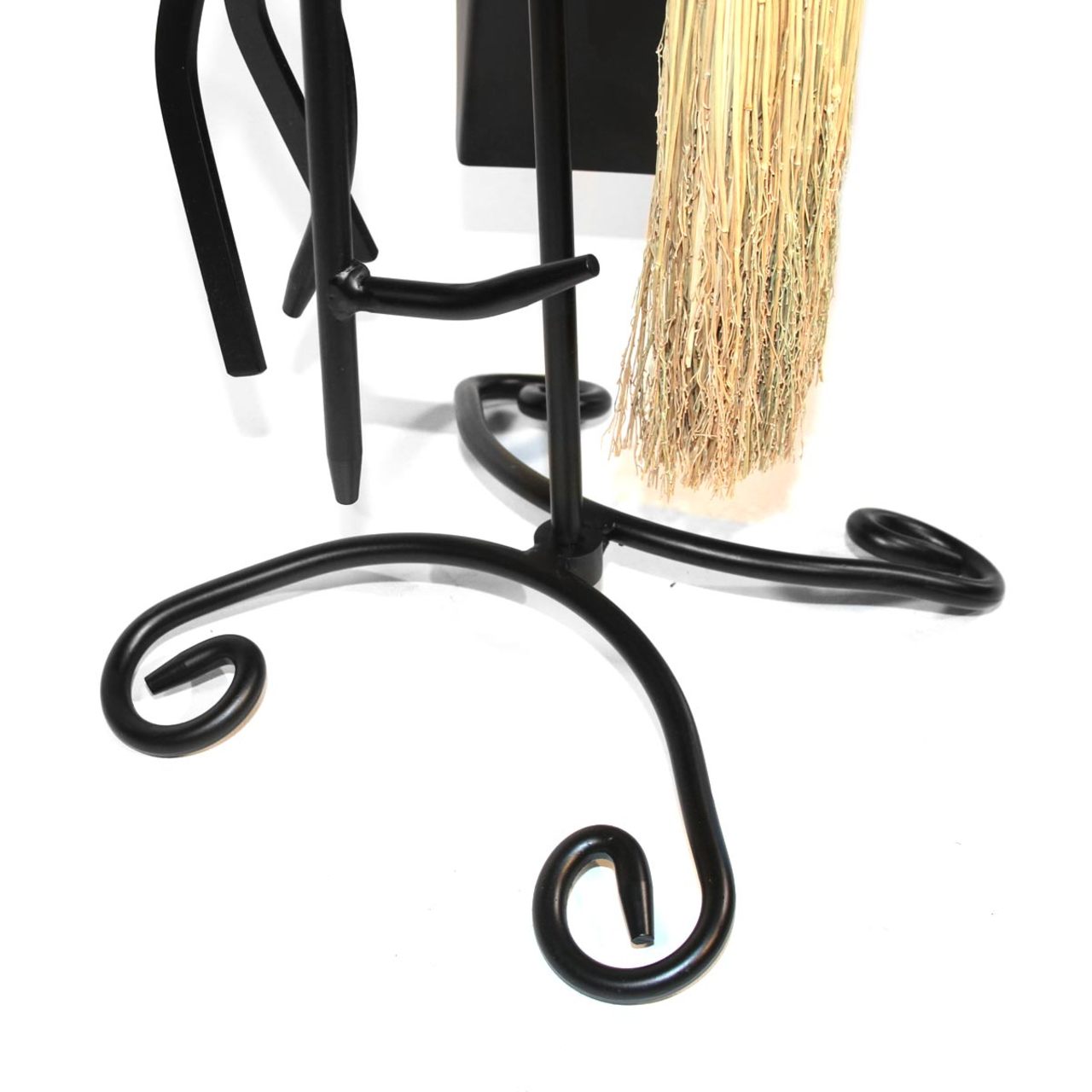 5 Piece Black Ring Handled Fireplace Tool Set - F-1187