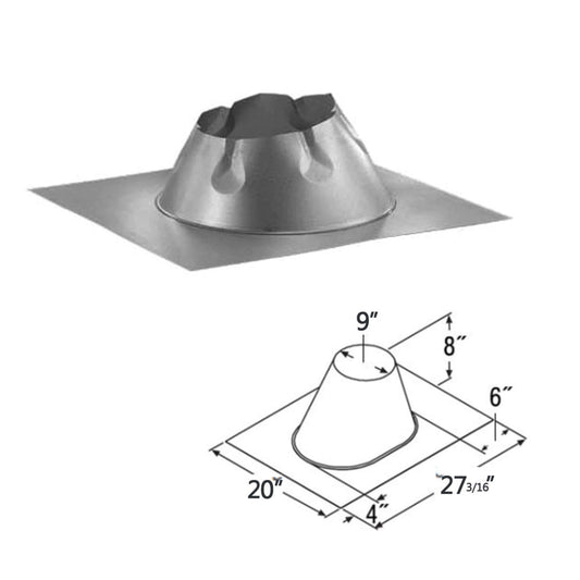 6" DuraTech 0/12 - 6/12 Metal Roof Flashing - 6DT-F6DSA