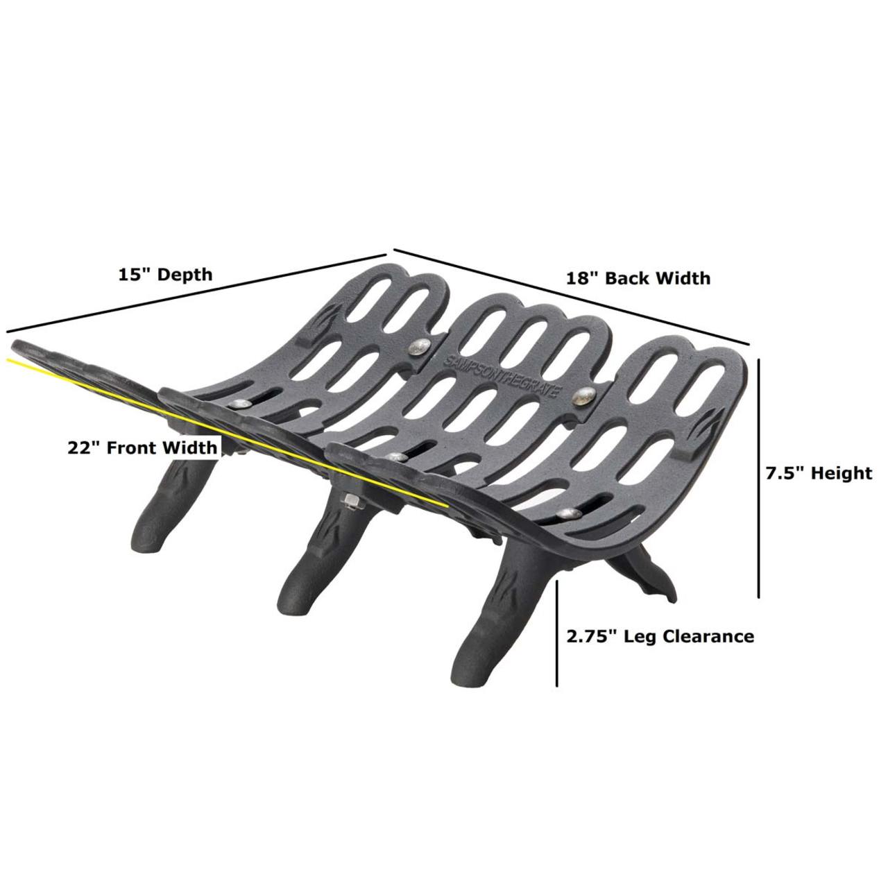24" Sampson Fireplace Grate