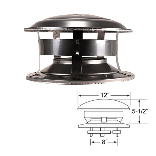 6" Selkirk Round Top Chimney Cap - 206800