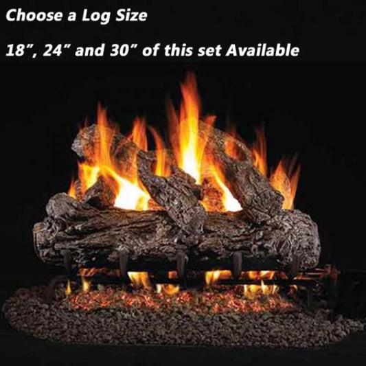 18''-30'' Peterson Real Fyre Rustic Oak Vented Propane Gas Log Kit