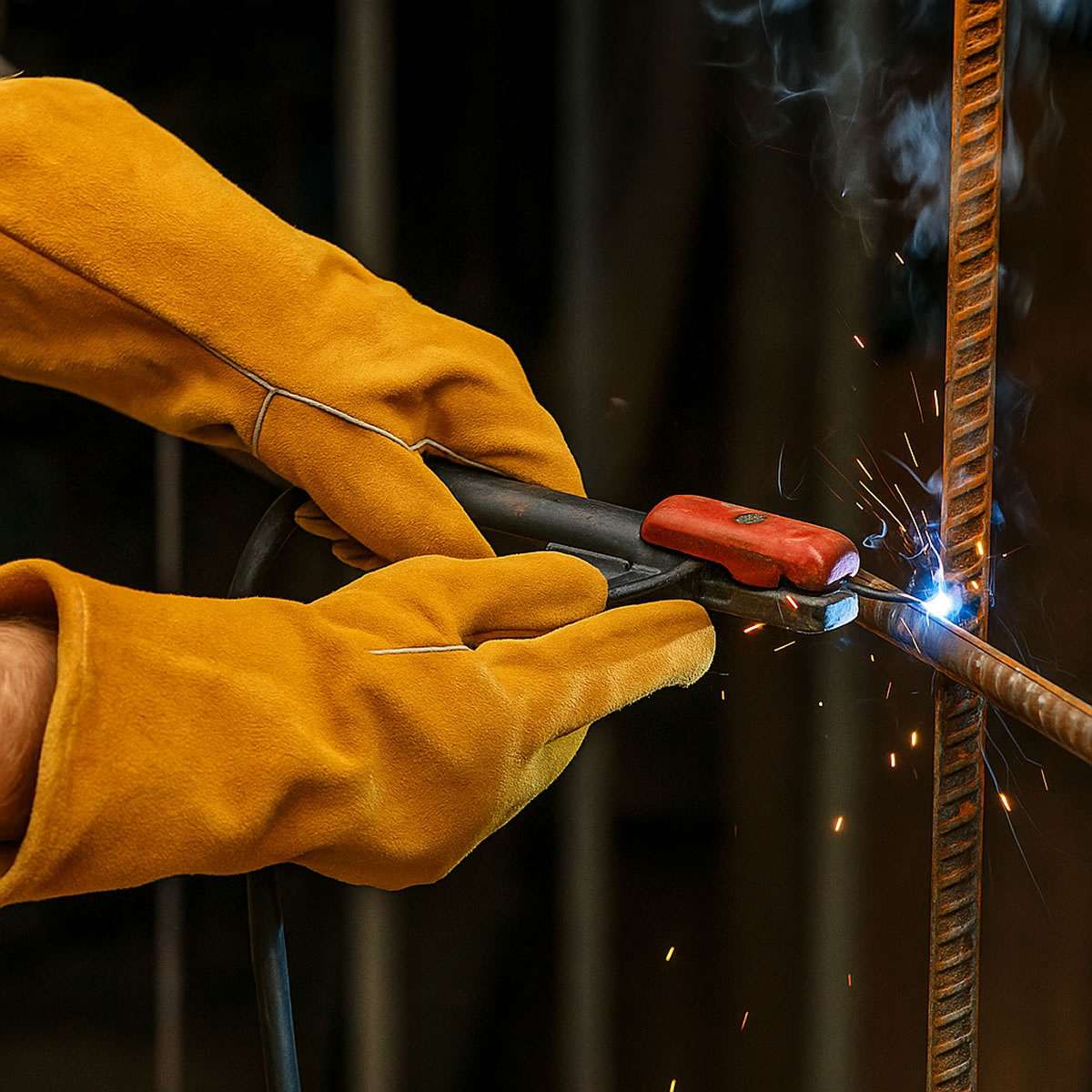 Rugged Blue GL370 Leather Welding Gloves