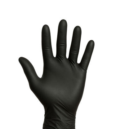 Disposable Nitrile Exam Gloves, 6 mil, Made in USA, Black, Box of 100