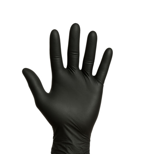 Disposable Nitrile Exam Gloves, 6 mil, Made in USA, Black, Box of 100