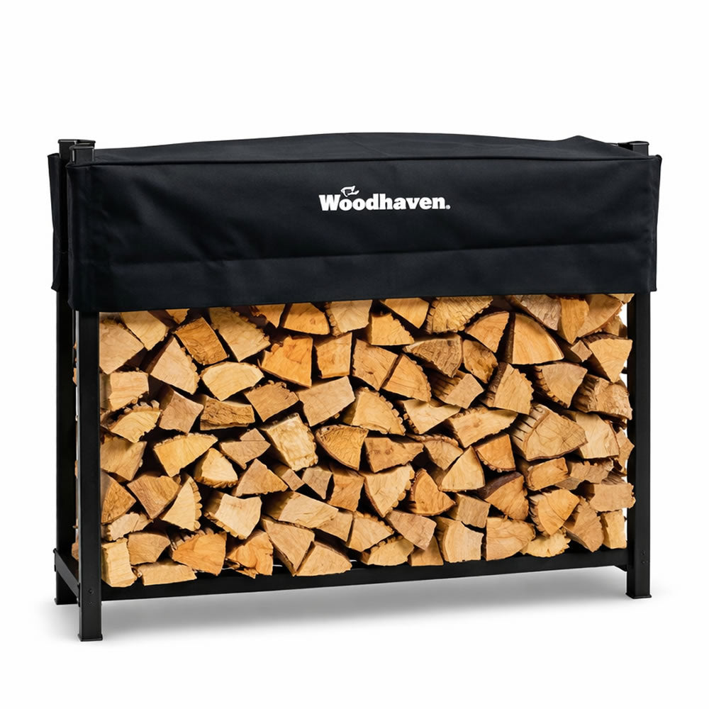 48" Heavy-Duty Woodhaven Firewood Rack with Cover