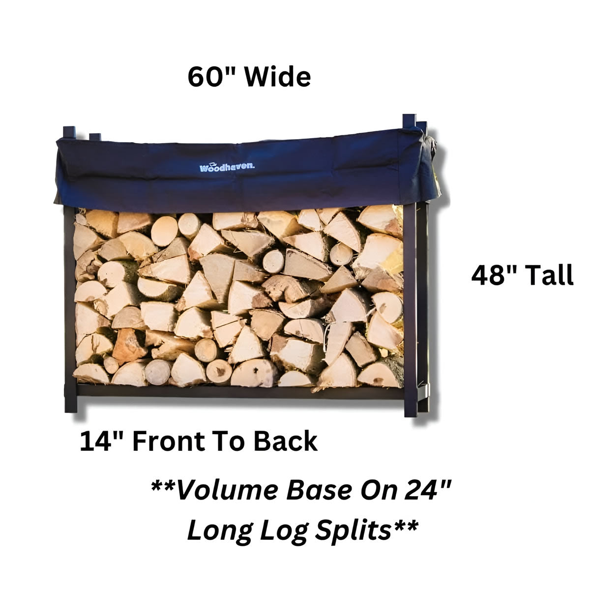 60'' Heavy-Duty Woodhaven Firewood Rack with Cover