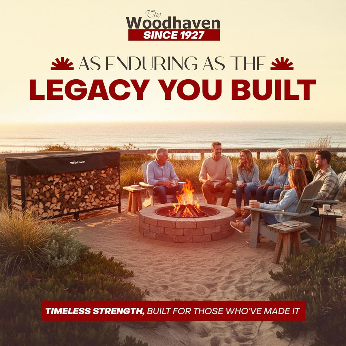 96" Heavy-Duty Woodhaven Firewood Rack with Cover