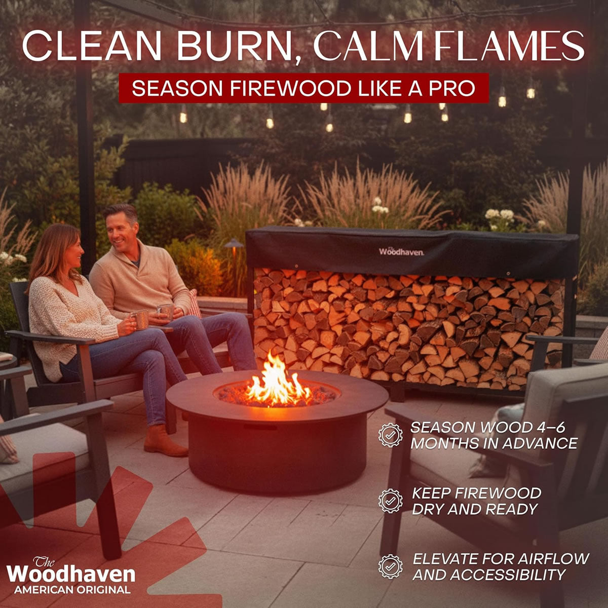 96" Heavy-Duty Woodhaven Firewood Rack with Cover