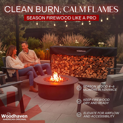96" Heavy-Duty Woodhaven Firewood Rack with Cover