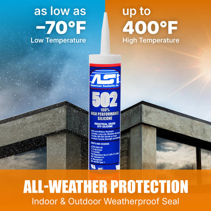 ASI 502 High Performance Black Silicone - 10.2 oz. Cartridge