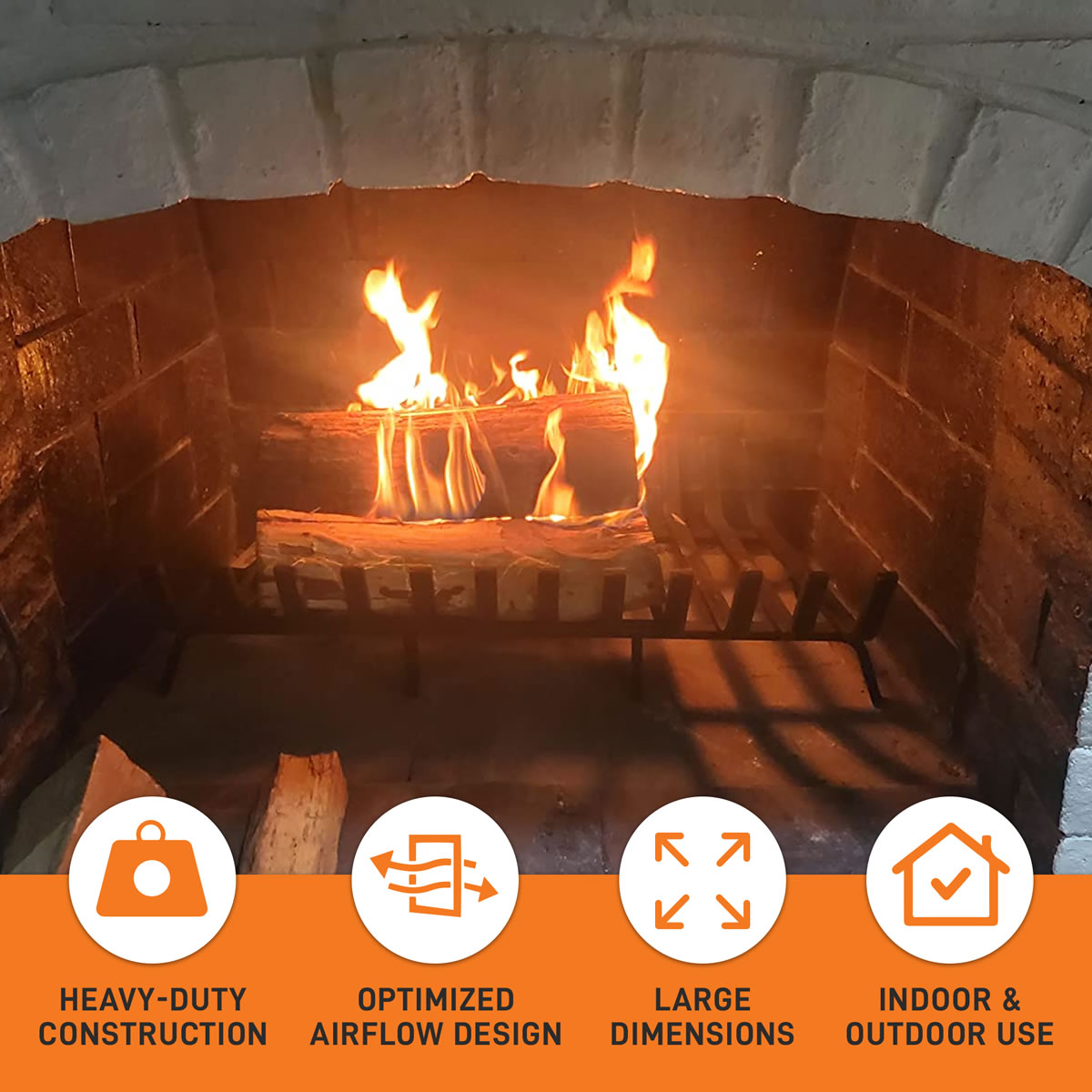 36" Deep Forest Lifetime Fireplace Grate - Extra Heavy Duty