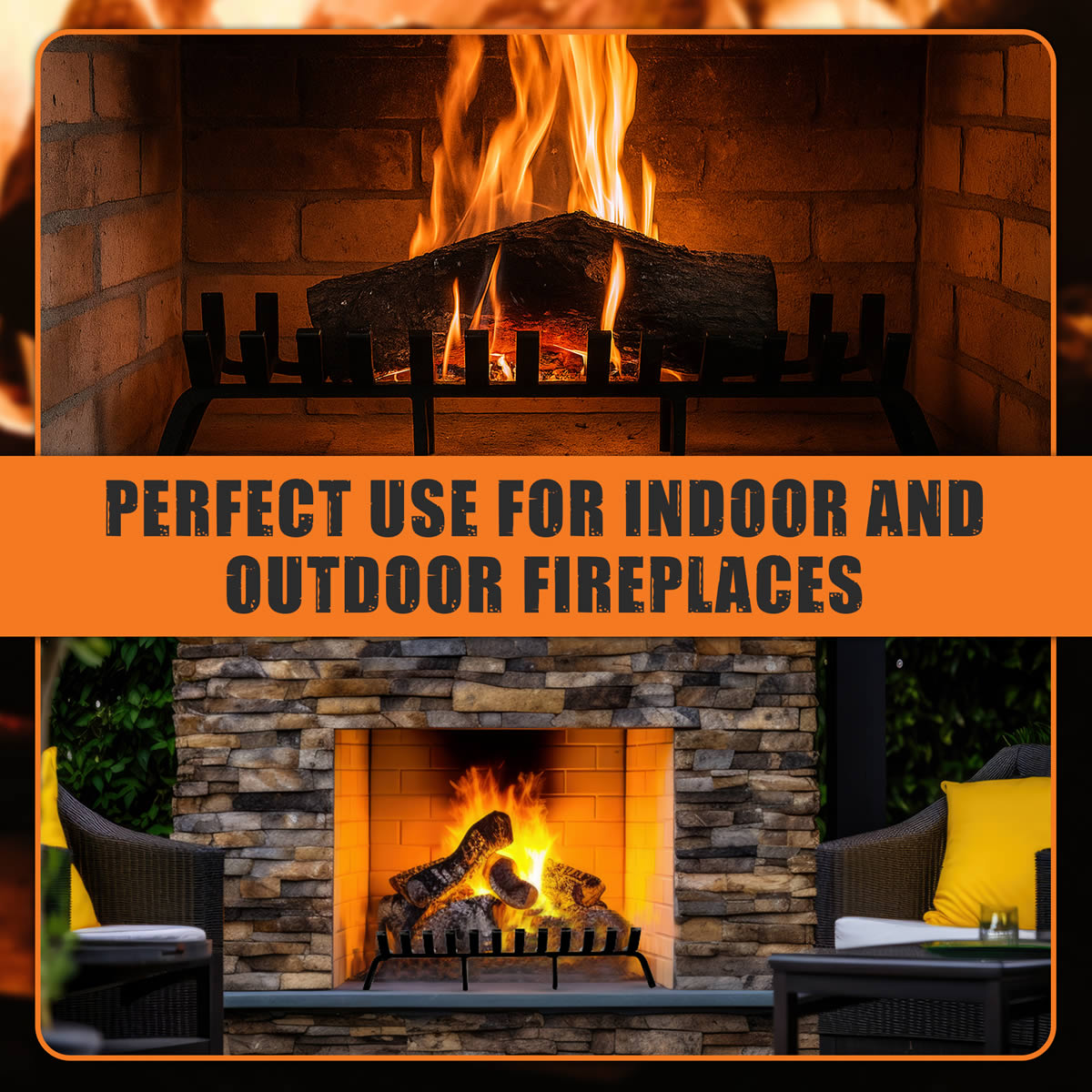 36" Deep Forest Lifetime Fireplace Grate - Extra Heavy Duty