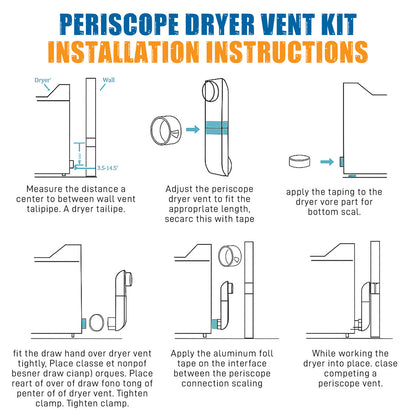 Close Clearance Dryer Vent Periscope Pipes 29"-50"